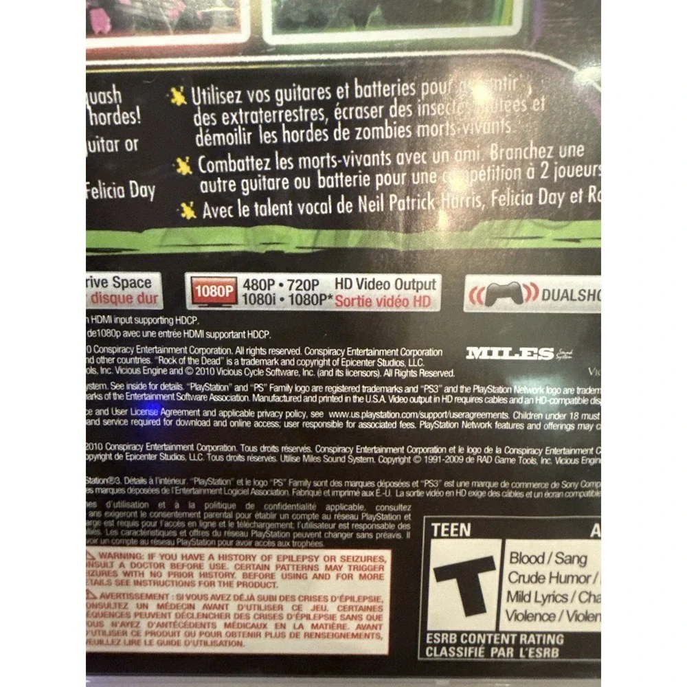 Rock of the Dead PlayStation 3 PS3 Complete With Manual CIB